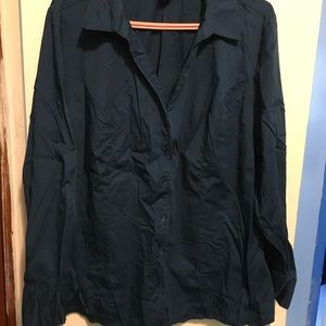 Lane Bryant Dark Blue Button Down Shirt